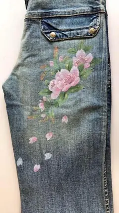 和柄★日本製☆手染め絵柄★デニム★桜★