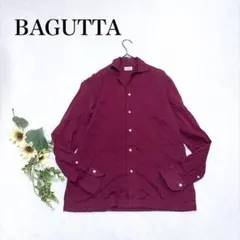 BAGUTTA　ビームス　長袖シャツ　アルビニ製生地　イタリア　赤紫　M～L　綿のサムネイル