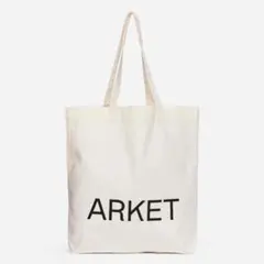 ARKET ロゴ トートバッグ ホワイト