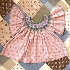 6y美品Bonjour バタフライ チュニック　ワンピース