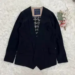 ラボラトリーワーク (S) ノーカラージャケット ライトアウター 千鳥格子