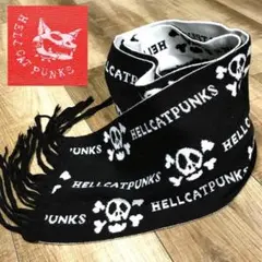 ヘルキャットパンクス 総柄 マフラー スカル クロスボーン パンク ロック V系