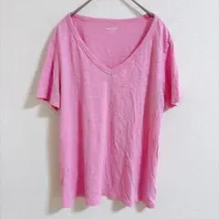 OLD NAVY VネックTシャツ 半袖【S】ピンク カジュアル グランジ 古着