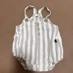 70ストライプロンパース（ボタン付き）