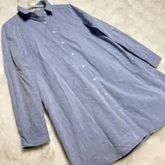 リーアスタリスク　ライトブルー ボタンアップロングシャツ　チュニック丈　フリー