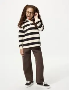 【新品未着用】ユニクロ ドライスウェット カーブパンツ ダークブラウン 150