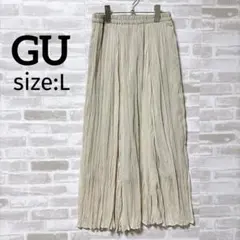 GU プリーツロングスカート ピンクベージュ Lのサムネイル