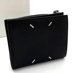 【未使用に近い】メゾンマルジェラ 二つ折り財布 4ステッチ 黒　ブラック メンズ
