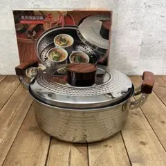 昭和レトロ クーンリコン鍋 深鍋 深型 ステンレス キッチン 調理 雑貨 昭和レトロ クーンリコン鍋 深鍋 深型 ステンレス キッチン 調理 雑貨