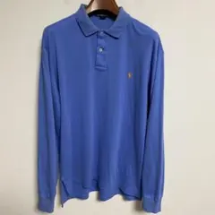 Polo Ralph Lauren 青 長袖ポロシャツ M（L相当）