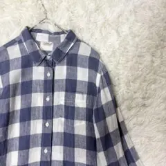 L.L.Bean 長袖 リネン 麻 チェックシャツ 羽織りのサムネイル