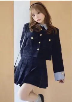 TITTY&CO ティティーアンドコーツイードジャケット＆プリーツスカート