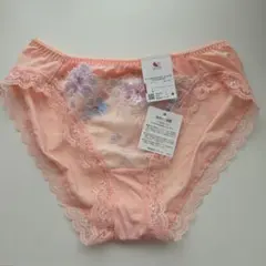 [美品]Wacoalリボンブラ花柄刺繍 ピンク ショーツ