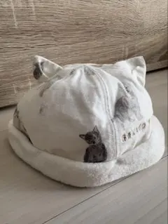 gelato pique 猫柄 ベビー帽子 ワンサイズ