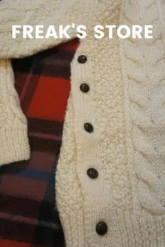 freak's store アランニット　ケーブル　ウール　ホワイト　古着