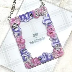 W857 ホイップデコ 硬質トレカケース 紫 ピンク 白 王冠 薔薇 蝶 十字架