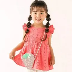 【110サイズ】SLAP SLIP 穴レース肩フリルチュニック