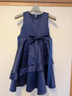 発表会 ドレス ミモレ丈 ネイビー フォーマル 上品