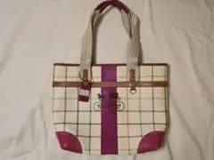 COACH チェック柄 ショルダーバッグ
