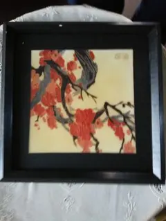⭐︎翠峰作赤竹刺繍画☆昭和レトロアンティーク - メルカリ