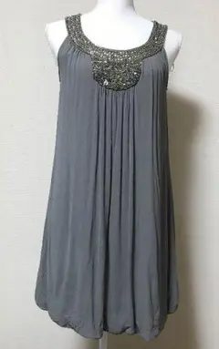 ZARA BASIC ビジュー ワンピース ノースリーブ