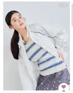 未使用LILY BROWN（リリー ブラウン） フロントフリルブルゾン白