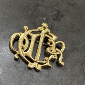 美品　クリスチャンディオール　ブローチ　ゴールド　旧ロゴ