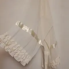 レッセパッセ　シフォン素材 フリル・リボン付ストールのサムネイル