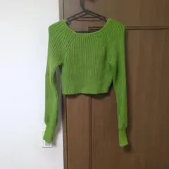 SHEIN 　クロップドニット　 Mサイズ　緑色