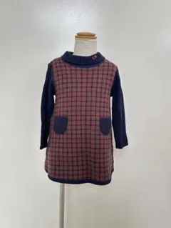 familiar チェックワンピース