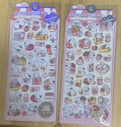3D FUN STICKERS いちご うさぎ 立体シール