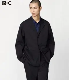 ユニクロC ワークジャケットLサイズ　パンツ Mサイズ　セットアップ ブラック黒