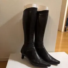 【美品】HIMIKO ヒミコ牛革 ロングブーツ 黒 24cmのサムネイル
