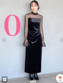 【新品未使用】SNIDEL♡シアードッキングベロアドレス ブラック 0サイズ