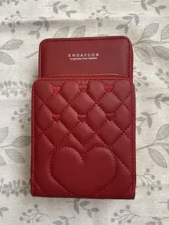 ENDAYCON スマホショルダーバッグ レッド