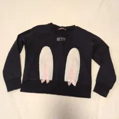 120cm　BETTY うさ耳トレーナー 黒