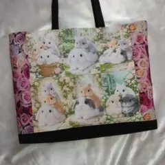 4332 コヤンイサムチョン 赤ちゃん猫と友達 両サイドポケットトートL