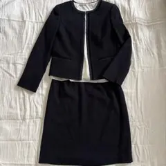 リフレクト　スーツ　セットアップ　ネイビー ツイード スカートスーツ