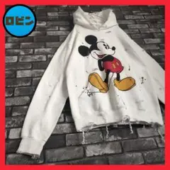 Disney 襤褸 裏起毛 ミッキーマウス BORO sweat hood ボロのサムネイル