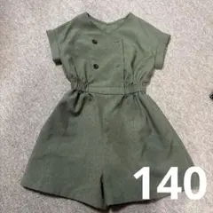 カーキ色 半袖ワンピース　140