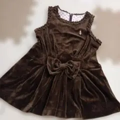 ミキハウス ジャンバースカート 100 ブラウン