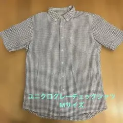 UNIQLO ドライシアサッカーチェック 半袖シャツ M