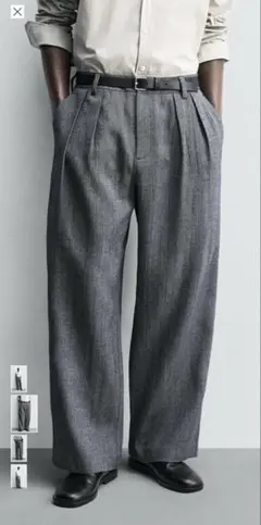 ZARA ザラ　リラックスフィットプリーツパンツ　EU40のサムネイル