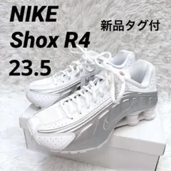 新品タグ付☆NIKE Shox R4 White and Meta 23.5