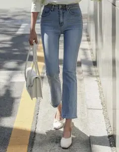 DAZY ハイウエストフレアデニムパンツ XS