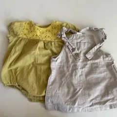 値下げ！ロンパとh&mサロペのセット 70-80