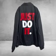 NIKE ナイキ コーチジャケット ナイロンジャケット ビッグロゴ 黒 M-L
