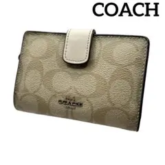 【COACH】 コーチ シグネチャー 二つ折り財布 レザー　コンパクト　財布