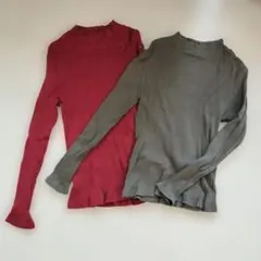 ユニクロ　リブハイネック M 2色セット