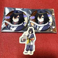 鬼滅の刃　26 宅麺　コラボ　缶バッジ　伊黒小芭内 ステッカー